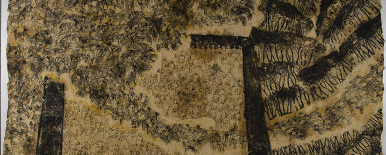 Simone Pellegrini, La libagione. Tecnica mista su carta, 2005