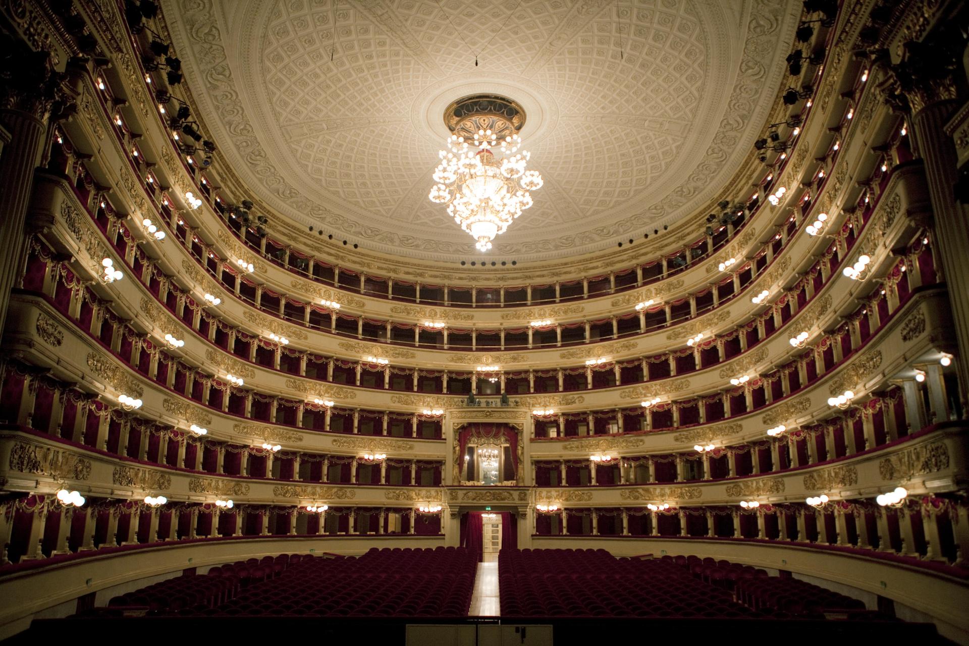 the interior of Teatro alla Scala